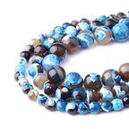 Natural Stone 6mm Fire Agate Smooth Round Loose Beads Energy Gemstone DIY for Jewelry Making Bracelet Necklace 1 Strand 15" - color: Fire Agate, size: 6mm