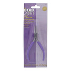 The Beadsmith Flat Nose Pliers – 4.5 inches (114mm) – Purple Vinyl Grip Handle with Double Leaf Springs – Jewelry Making Tool for Creating Bracelets, Earrings and Necklaces