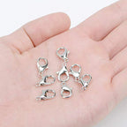 AD Beads 50 Pieces Lobster Claws Clasps Plus 100 Pieces 7mm Open Jump Rings Suitable for Necklace Bracelets Jewelry (8x15mm, Pewter) - color: Pewter, size: 8x15mm