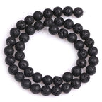 HAAMIIQII 45pcs 8mm Natural Black Lava Stone Beads Round Loose Gemstone Beads for Jewelry Making Strand 15 Inch - color: Black Volcanic Lava, size: 8mm 45pcs