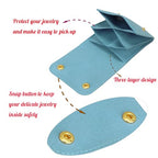 3Pcs Microfiber Jewerly Rolls Small Jewelry Bags for Jewelry Gift Bags Jewelry Organizer Pouch with Double Snap Button for Jewelry Travel Jewelry Pouch, 3"x3"(Sky Blue) - color: Sky Blue