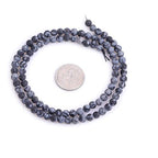 4mm Natural Stone Black Snowflake Jasper Frosted Matte Unpolished Round Spacer Beads for Jewelry Making Strand 15 inch - color: Black Snowflake, size: 4mm