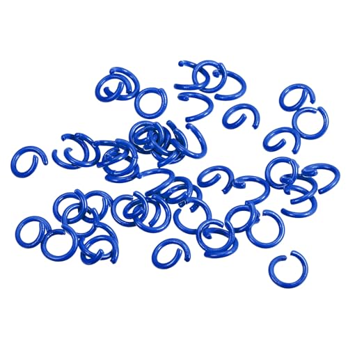 uxcell Open Jump Rings, 8mm Colorful O-Ring Connectors for DIY Craft Jewelry Making, Carbon Steel, Blue, 200Pcs - color: Blue, size: 8mm