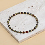 QOGIR 14k gold Handmade Healing Bracelet, Natural Gem Stone Crystal Elastic Gold Bracelet - color: Dragon Bloodstone - Strength and Courage, size: 4m