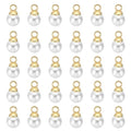 PATIKIL Pearl Charm, 100pcs Pearl Beads Faux Pearl Pendant Charm DIY for Jewelry Making Bracelets Earrings Necklace Crafts - color: Golden White, size: 5mm