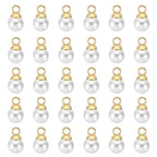 PATIKIL Pearl Charm, 100pcs Pearl Beads Faux Pearl Pendant Charm DIY for Jewelry Making Bracelets Earrings Necklace Crafts - color: Golden White, size: 5mm
