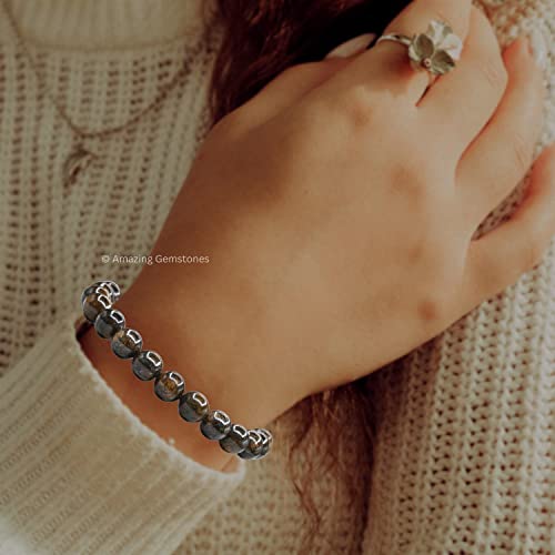 Amazing Gemstone Bronzite Bracelet for Women Men's Gifts - Protection Healing Crystal Bracelet - 8mm Gemstone Beaded Adjustable Bracelet Pulseras Para Hombres Mujer Stocking Stuffers - color: Bronzite