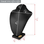 MOOCA 2 Pcs Deluxe Faux Leather Necklace Chain Jewelry Display Holder, Jewelry Stand, Necklaces Display Mannequin Bust Stand, 11”H, Black Faux Leather - color: 3) Black Faux Leather, 2 Pieces
