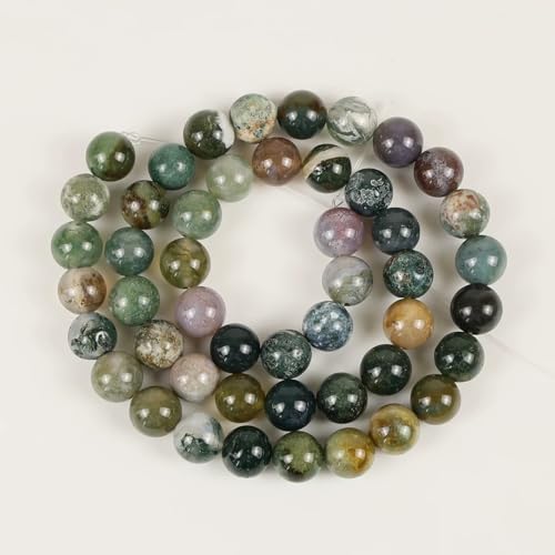 60Pcs Natural Indian Agate Beads, 6mm Round Gemstone Loose Beads Strand (15") for Jewelry Making, DIY Necklace & Bracelet Supplies - color: 60 PC 6 MM