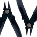 2 Pack Micro Wire Cutters 5 Inch Flush Cutters, Precision Side Cutters Nippers, Spring-Loaded Diagonal Pliers for Electronics, Jewelry Making, Plastic Models, Cable Ties (Black)