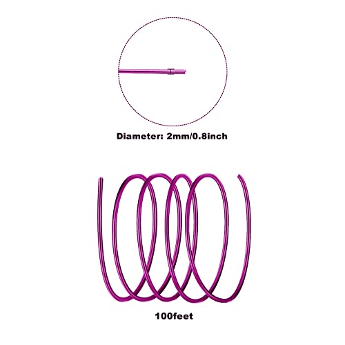 2MM Aluminum Wire - 100 Feet, 12 Gauge, Bendable Anodized Metal for Sculpting, Jewelry Making, Armature Making, Wire Weaving & Wrapping, Crafting - size: 2mm, style: Purple