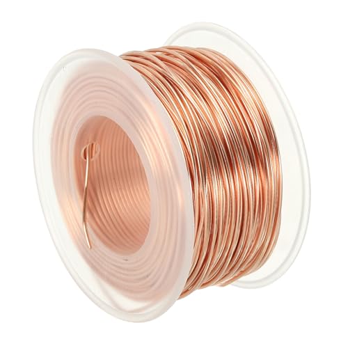 PATIKIL 121.39 Feet Solid Bare Copper Wire,18 Gauge 99.9% Pure Copper Wire 1.02mm Soft Beading Wire Metal Plant Stem Ties for Jewelry Craft (37m) - size: 1.02mm x 121.39ft