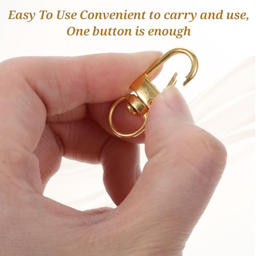 Thinp 20 Pcs Gold Metal Lobster Claw Clasps, Swivel Snap Hooks with Key Rings Keychain Hooks for Lanyards Bags Purses Jewelry Making DIY Crafts Keychain Connector Accessories (Gold)