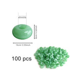 Large Hole Beads for Jewelry Making-100pcs 14mm European Rondelle Spacer Beads,Big Hole Craft for Bracelets(Green) - color: Green