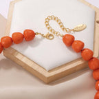 Bocar Necklace for Women, Multi Layer Statement Necklace, Long Chain Chunky Bib Seed Beads Necklace, Necklace Earring Set for Women Gift (NK-10693) - color: Orange-set