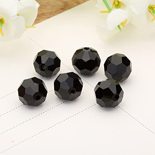 300PCS 4mm Jet Black Faceted Round Roundel Glass Beads for DIY Crafts - color: Jet Black, size: 4mm/300pcs