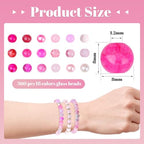 DUQGUHO 8mm Pink Beads for Jewelry Making Pink Glass Beads for Crafts Rose Glass Round Bead for Bracelets, Necklaces & DIY Crafts 360PCS - color: 6-Pink