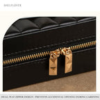 Small Jewelry Box, Easy Carried Travel Jewelry Organizer PU Leather Mini Holder Box Storage Case Portable, Necklace, Earring, Rings, Bracelets, Black - color: Black