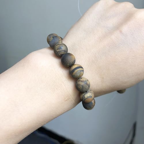 48pcs Natural Matte Tiger Eye Gemstone Beads，8mm Frosted Round Loose Stone Beads for Jewelry Making Earring Bracelet Necklace DIY Crafts - color: tiger eyes, size: 8mm