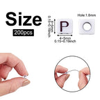 240pcs Opaque Acrylic Letter P Cube Beads White Plastic Alphabet Loose Spacer Square Beads 4-5mm for DIY Name Bracelet Necklace Jewelry Crafts Making Hole: 1.8mm - color: Letter P#White and Black
