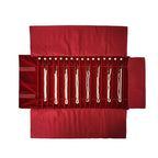 Portable Jewelry Roll Untangled Secure Necklace Travel Storage Bag Displays Holder 16 Chain (Burgundy) - color: Burgundy