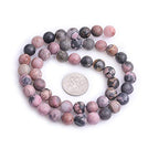 8mm Natural Stone Black Rhodonite Frosted Matte Unpolished Round Beads for Jewelry Making Strand 15 inch - color: Black Rhodonite, size: 8mm