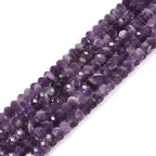 6mm Natural African Amethyst Faceted Rondelle Loose Beads Jewelry Making DIY Bead 16 Inch - color: African Amethyst