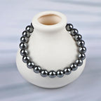 LPBeads Handmade Natural Gemstone Stretch Elastic Bracelet Healing Crystal Round Stone Beads Jewelry Gifts for Women Men - color: Hematite, size: 8mm