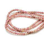 MJDCB 225pcs Natural Small Stone Beads 3mm Rhodonite Round Smooth Loose Gemstone Bead for Jewelry Making Bracelets Earrings Necklaces Accessories - color: Rhodonite