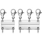 Layering Magnetic Necklace Clasps, Stainless Steel Chain Link Clasps, Multiple Necklace Clasp for Layered Look (2silvery+3silvery A) - color: 2silvery+3silvery A