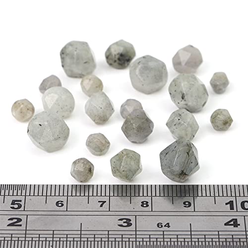 BEADIA Faceted Natural Spectrolite Stone Round Beads 6mm 36cm/Strand for Jewelry Making - color: Spectrolite, size: 6mm