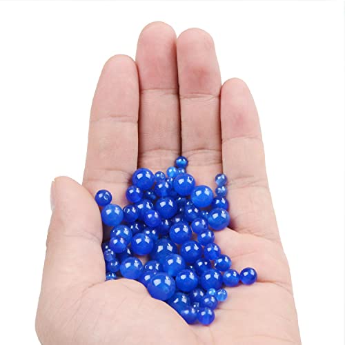 Bymitel 8mm Natural Blue Agate Round Beads Gemstones Genuine with 140pcs DIY Jewelry Making Unisex (8mm 140pcs, Blue Agate) - color: Blue Agate, size: 8mm 140pcs