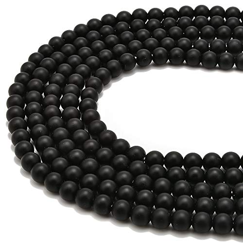 2.0mm Large Hole Black Onyx Matte Round 10mm Crystal Energy Stone Healing Power Natural Gemstone Loose Beads for Jewelry Making