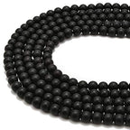 2.0mm Large Hole Black Onyx Matte Round 10mm Crystal Energy Stone Healing Power Natural Gemstone Loose Beads for Jewelry Making