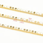 YOUBEIYEE 9.8 Feet 18K Gold Plated Brass Jewelry Chains Bulk Twisted Curb Link Chain Roll Shiny Sequin Waist Chain DIY for Women Jewelry Supplies Findings - color: Sequin