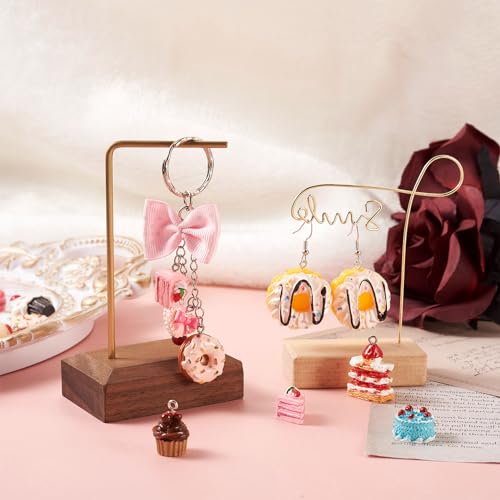 Cheriswelry Cup Cake Resin Pendants Lovely Food Sweet Dessert Dangle Charms Links Hanging Ornament with Metal Loop Fruit Pendants for Key Chains Bracelet Necklace Jewelry Making - color: Mixed Color-Dessert*2