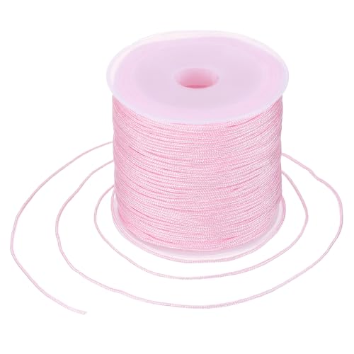 MECCANIXITY 0.8mm Nylon String for Bracelets, 44 Yards Satin Nylon Beading Thread Chinese Knotting Cord for Jewelry Making DIY Craft Beading Friendship Necklace Bracelet(Light Pink) - color: Light Pink, size: 0.8mm