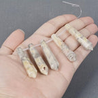50mm Natural Crazy Lace Agate Hexagonal Wand Jewelry Making Crystal Pointed Chakra Reiki Healing Beads 2mm Hole Drilled(Pack of 5) - color: Crazy Lace Agate