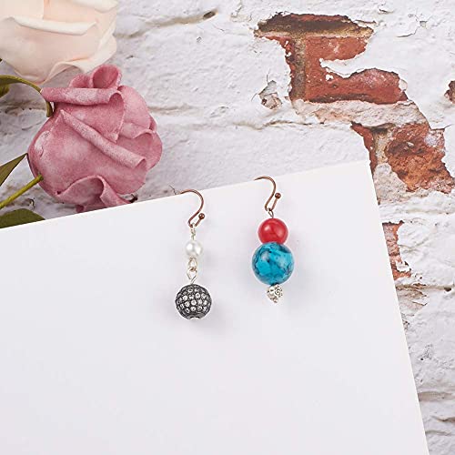 KISSITTY 100-Piece Red Copper French Hook Ball Dot Earwires 22x11mm Dangle Earring Wires Findings