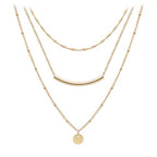 Aisansty Dainty Layered Choker Necklaces Handmade Coin Tube Star Pearl Pendant Multilayer Adjustable Layering Chain Gold Plated Necklaces Set for Women - color: Gold, style: Chain,Elegant,Gold Plated,Simple