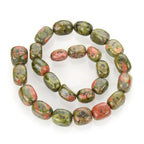 Adabele 45 Inch Natural Unakite Jasper Gemstone Tumbled Round Nugget Loose Beads 10mm-13mm Gem Stone Spacer for Craft Jewelry Making GZ4-10 - color: Unakite, size: 45 Inch/3 Strands