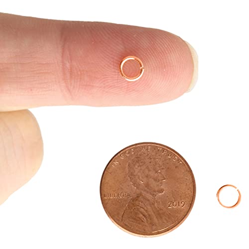 The Beadsmith Open Jump Rings – 5mm, Rose Gold Plated, 21-Gauge (0.84mm) Wire Thickness, 144 Pieces – Findings for Making Keychains, Charms, Chain Mail and Body Jewelry - color: Rose Gold, size: 5mm - 19 Gauge