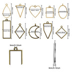 Oubaka 60Pcs Open Back Bezels Pendants,10 Styles Hollow Frame Pendants Casting Frame Pendant Open Back Bezel Pendant for Jewelry Findings,Earrings,Necklace,Bracelet,DIY Crafts(6 Colors) - color: 6 Colors;6 Styles