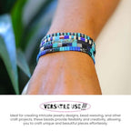 Mack and Rex Tila Bead Mixes (Ocean) – Half Tila Beads – Includes Transparent Sky Blue (HTL0148), Picasso Blue Cobalt (HTL4518), Silky Ice Blue, Cobalt Matte Rainbow and a Few Others. - color: Ocean, size: 10 Gram Bag
