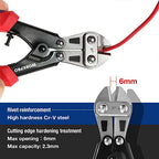 WORKPRO Mini Bolt Cutter 8-inch, Spring Loaded Small Heavy Duty Wire Cable Cutter, Snips Clippers with Soft Anti-Slip Handle - size: 8-inch/210mm, style: Bolt Cutter
