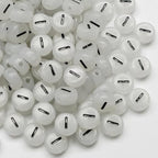 200PCS Letter Beads Glow in The Dark 4x7mm Acrylic Alphabet Vowel Letter I Beads for Jewelry Making Bracelet - color: I-200PCS