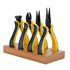 Professional Watch Repair Pliers Set, Precision Diagonal Flat and Pointed Nose Pliers with Wooden Storage Base for Watchmaking and Jewelry Repair