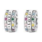 Clip Stopper Spacer Charms for Bracelets Necklaces, Compatible with Pandora,Jewery Mking DIY - style: 2PCS Pave Love Clips