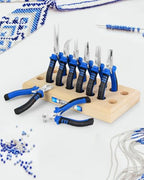 Toolour Jewelry Pliers Set Jeweler Making Tools Kit with Wood Holder,8Pcs Professional Wire Plier for Beading Jewelry Maker DIY Crafting Wrapping Crimping Cutting Repair,Essential Tools for Adults