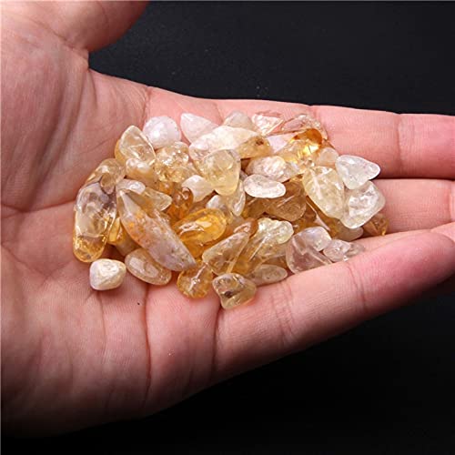Natural Stone 500 pcs Yellow Crystal, Undrilled Irregular Chip Gemstone Beads - Fish Tank & Decorative Energy Stones - color: Yellow Crystal